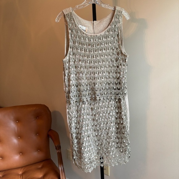 Carmin by Aquarium Crochet and‎ Linen Tan Dress Size Large - Picture 1 of 7